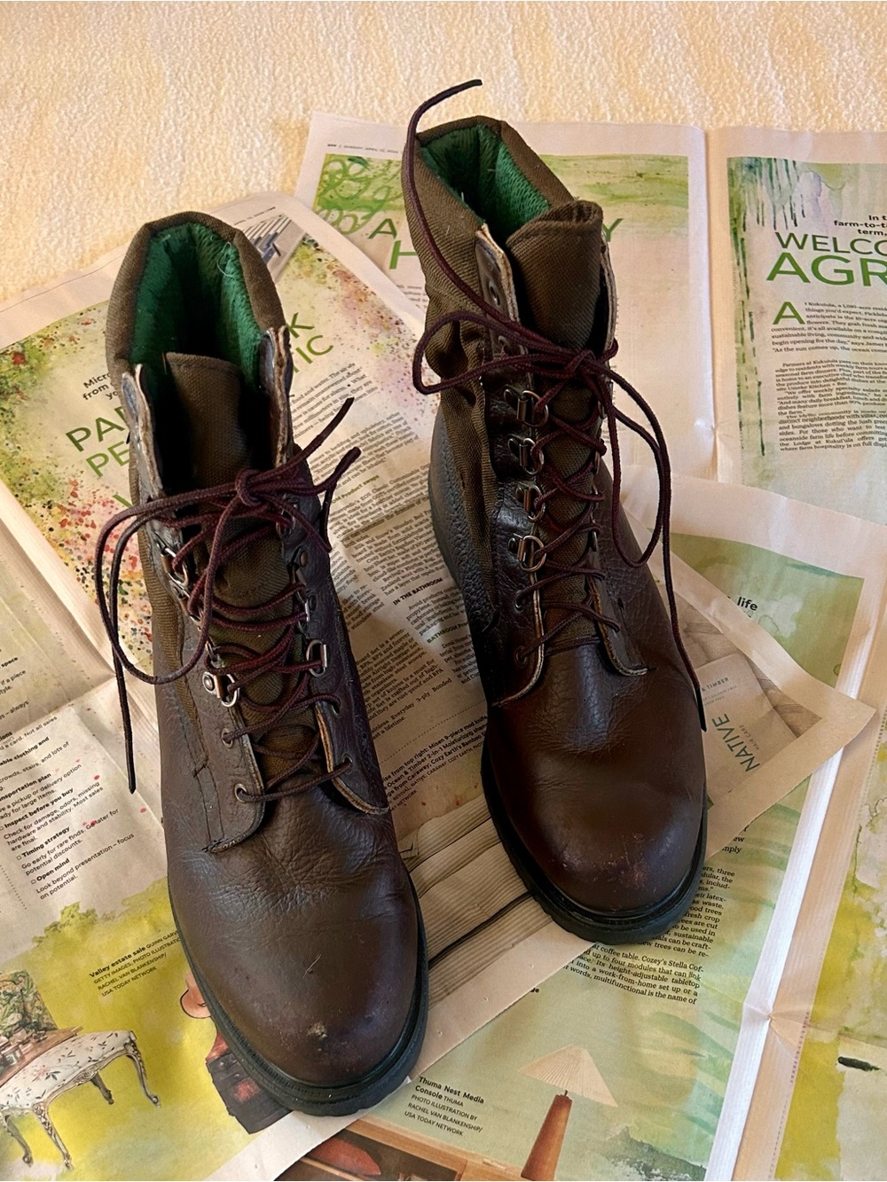BROWNING SIZE 8.5 MENS LEATHER LACE UP HEAVY DUTY DURABLE WORK BOOT steel Toe